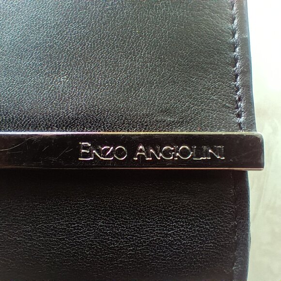 Enzo Angiolini Black Leather Tri-Fold Wallet / Clutch - Picture 2 of 5